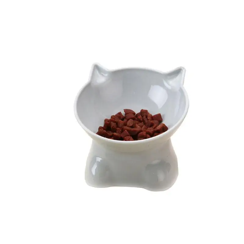 Cat Food Bowl, Cartoon Design Cat Food Bowl With Stand, Sloping Neck Guard Feeding Bowl For Cats And Dogs, Christmas, Christmas Gift