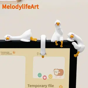 So Tired Lazy Duck Cute Office Worker Desk Ornament Car Dashboard Decor Mini Figurine for Stress Relief and Home Decoration