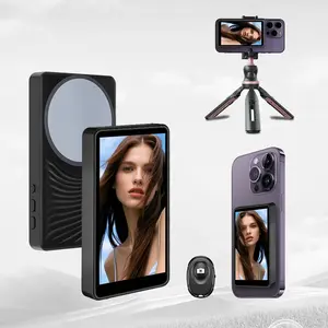 Mobile Screen Mirroring Device, Wireless Rear Camera Selfie Display Monitor, Magnetic Selfie Screen for Influencers, Mobile Phone Accessories, Portable
