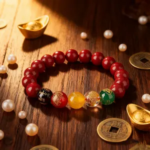 Five Paths Wealth God Beads Chinese Feng Shui Decorative Item for Ceremony Enhancing Luck and Prosperity