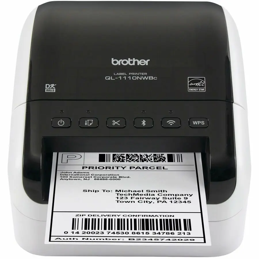 Brother QL-1110NWB Desktop Direct Thermal Monochrome Label Printer - Bluetooth/WiFi Enabled, Direct Print Thermal Label Printer for Office Use
