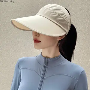 Women's open-top sun hat, makes face look smaller, large brim for summer, outdoor UV protection sun hats, baseball cap style, sun-shading hat 4-pack men comfortable