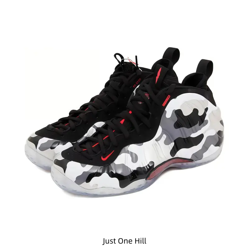 Mid-Top Foam Basketball Sneakers Camo Printed Foam Shell Black Mesh Ankle Collar Balanced Cushion & Anti-Impact Support