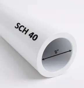 8" Schedule 40 PVC Pipe – Custom Cut Lengths (1FT to 8FT)