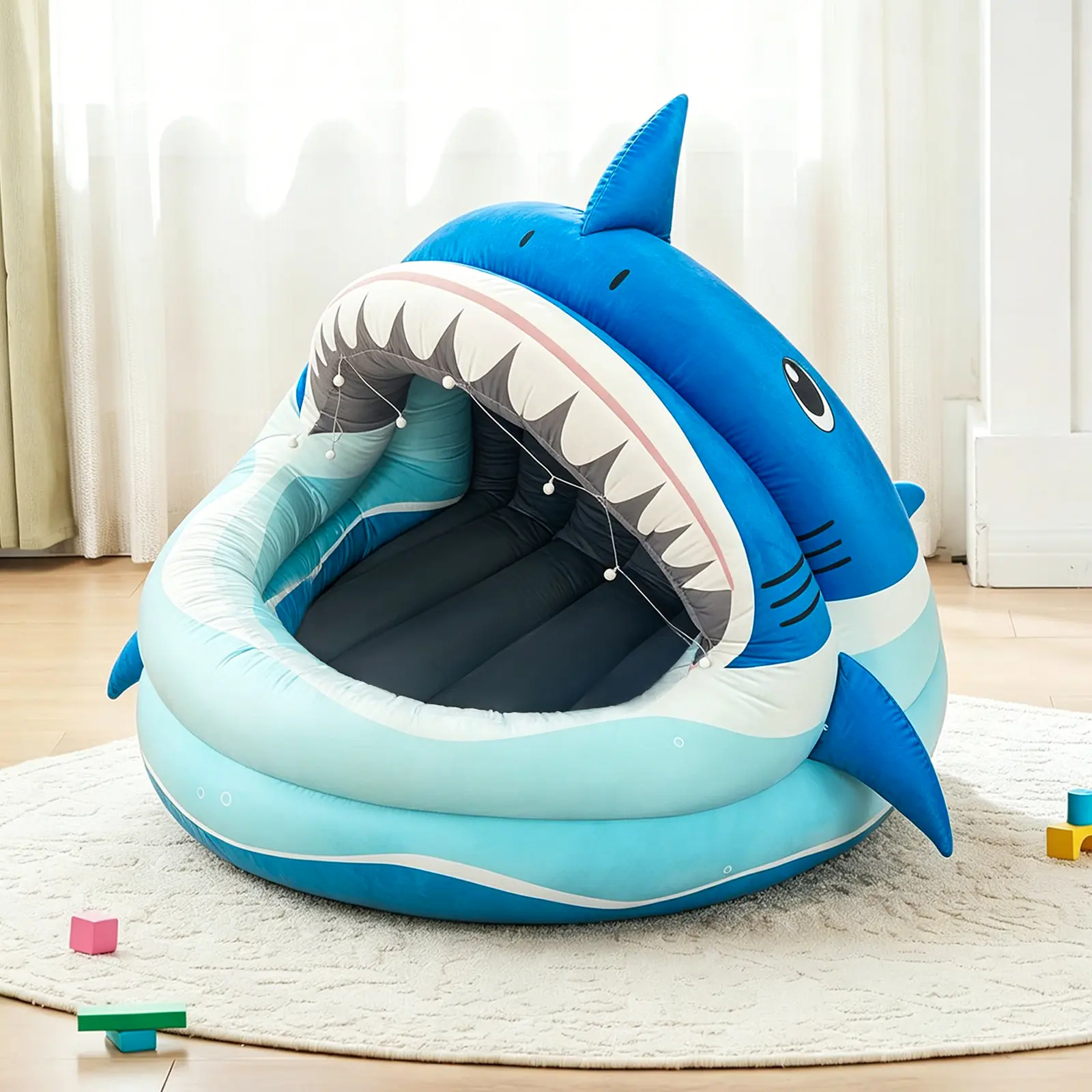 Animal Ball Pit & Cozy Cave – Cute Shark & Frog Lounge Chair with Lights,beanbag chair Suitable for adults and children