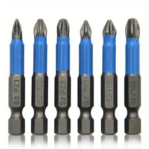 6pcs Hexagonal Handle Anti Skid Electric Screwdriver Woodworking Cross Screwdriver Tool Set PH1 PH2 PH3 PZ1 PZ2 PZ3