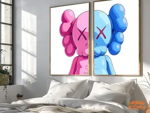 Colorful Vibrant Kaws Collage Poster