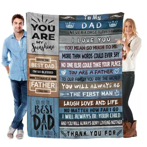 Dad Birthday Gifts Blanket - Dad Gifts from Daughter Christmas Flannel Blankets - Father Birthday Gifts for Dads Who Wants Nothing - Fathers Day Presents from Son - Best Daddy Ever Gift Ideas