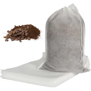 50 count No Mess Large Cold Brew Bags, 8x12 inch Disposable Coffee Filter Bag Fine Mesh Hops Brewing Drawstring Pouches for Iced Coffee