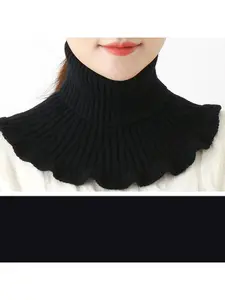 Winter New Arrival Thermal Fleece Knit Turtleneck Scarf for Women, Warm and Cold-Resistant Fashion Neck Gaiter, Versatile Fake Collar, Yarn, Fluffy Soft Scarf