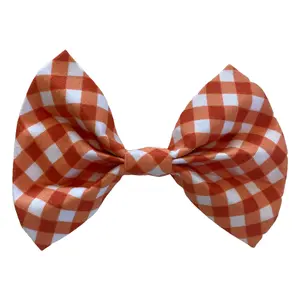 Orange Gingham Bow Tie