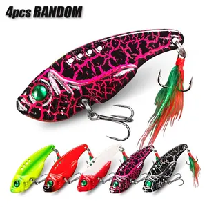 4pcs Submersible Vib Fishing Lures 3g-20g, Realistic Bait for Good Attractiveness, Hard Artificial Fish Hooks for Bass & Crappie