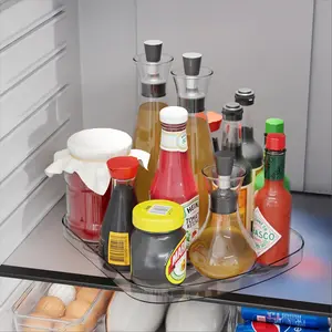 Refrigerator Lazy Susan Turntable Square,11.9''x10.2'',Large Fridge Turntable Organizer,Clear 360? Rotating Fridge Tray for Kitchen,Pantry,Countertop Bottles Jars Condiment Organizer,1Pcs