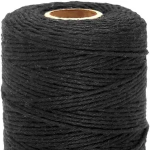 Black Cotton String 2MM 656 Feet Natural Cotton Bakers Twine Packing Cord String DIY Arts & Crafts Home Decor