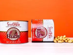 Hubs Sweet Heat Peanuts 12 OZ - All-Natural Spices with Mild Sweet Chili Peppers, Bite Back Snack dried nut