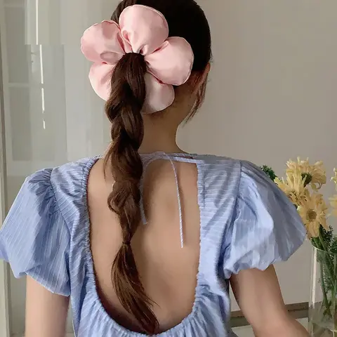 Elegant Cute Sponge Flower Hair Tie, Scrunchie, Scrunchies, High-End Style Headband, Cute Hair Accessories, Fashionable Hair Accessories, Simple Design, Suitable for Daily Use, Washing Face, Going Out, Dating