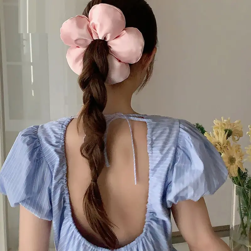 Elegant Cute Sponge Flower Hair Tie, Scrunchie, Scrunchies, High-End Style Headband, Cute Hair Accessories, Fashionable Hair Accessories, Simple Design, Suitable for Daily Use, Washing Face, Going Out, Dating
