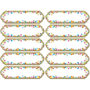 Magnetic Die-Cut Large Nameplates & Labels, Confetti