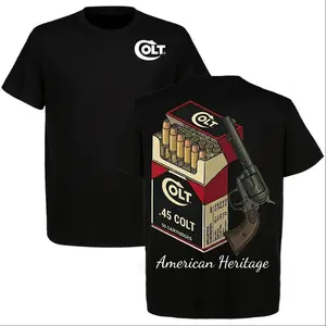 Colt .45 Luger Ammo Box T-shirt, Classic Gun Lovers Tee, Tactical Style, Full Size, Full Color
