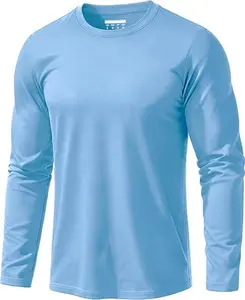 EKLENTSON Men's Cotton Crewneck T-Shirts Long Sleeve Plain Tee Moisture Wicking Casual Tshirts Solid Color