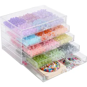 5-Tier Large Bead Organizer Box,   Storage Bead Containers with 5 Drawers, Suitable for Bracelet Making DIY Storing Beads  Rock Buttons.