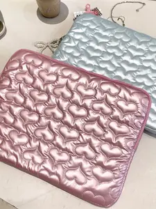 Glossy Heart Bow Laptop Sleeve Pad Protector Case, Fits 11 Inch 13 Inch 15 Inch Laptops, Stylish Protective Cover for Daily Use, Laptop Casing