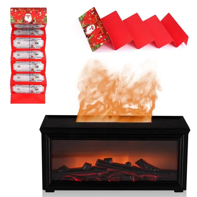 280ML Remote Controlled Light-Up Aromatherapy Fireplace Diffuser - 7 Color Changing Lights, Flame Effect, Adjustable Settings, Automatic Serenity Scented Oil Diffusers, Calm Home Fragrance, Fragrance Aroma Humidifier, Home Use