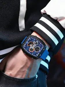 Men's Smael Multifunctional Sports Casual Electronic Watch, Waterproof Dual Display LED Night Light Alarm Clock, Fashionable Men's Wristwatch