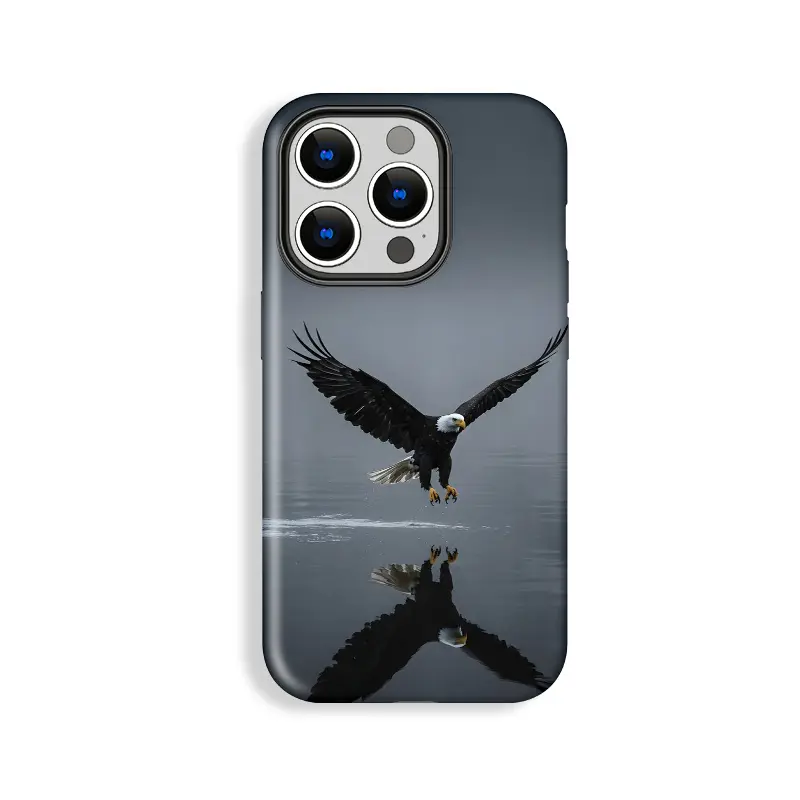 Cool White Head Sea Eagle Water Glide Pattern Rugged Phone Case, Presidents Day, Cool Protective Case, Gift for Him or Her, Shockproof, Double Shell Anti-drop, Wear Resistant, Phone Case Suitable for Iphone 11/12/13/14/15/16/17 Pro Promax Plus Air, Cover,