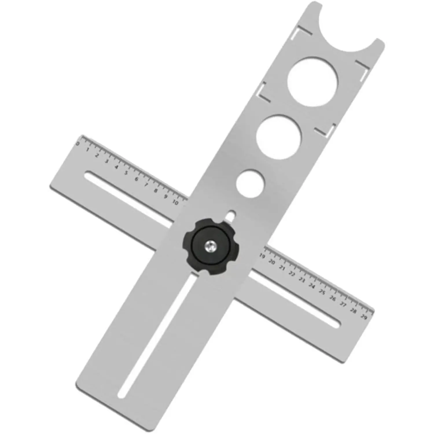 Adjustable Universal Ceramic Tile Hole Locator, Hardware Measuring Ruler for Drilling Tile, Marble, Glass Surfaces