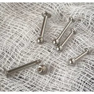 1pc Grade 23 Solid Titanium Labret, Monroe Stud Lip Ring Externally Threaded