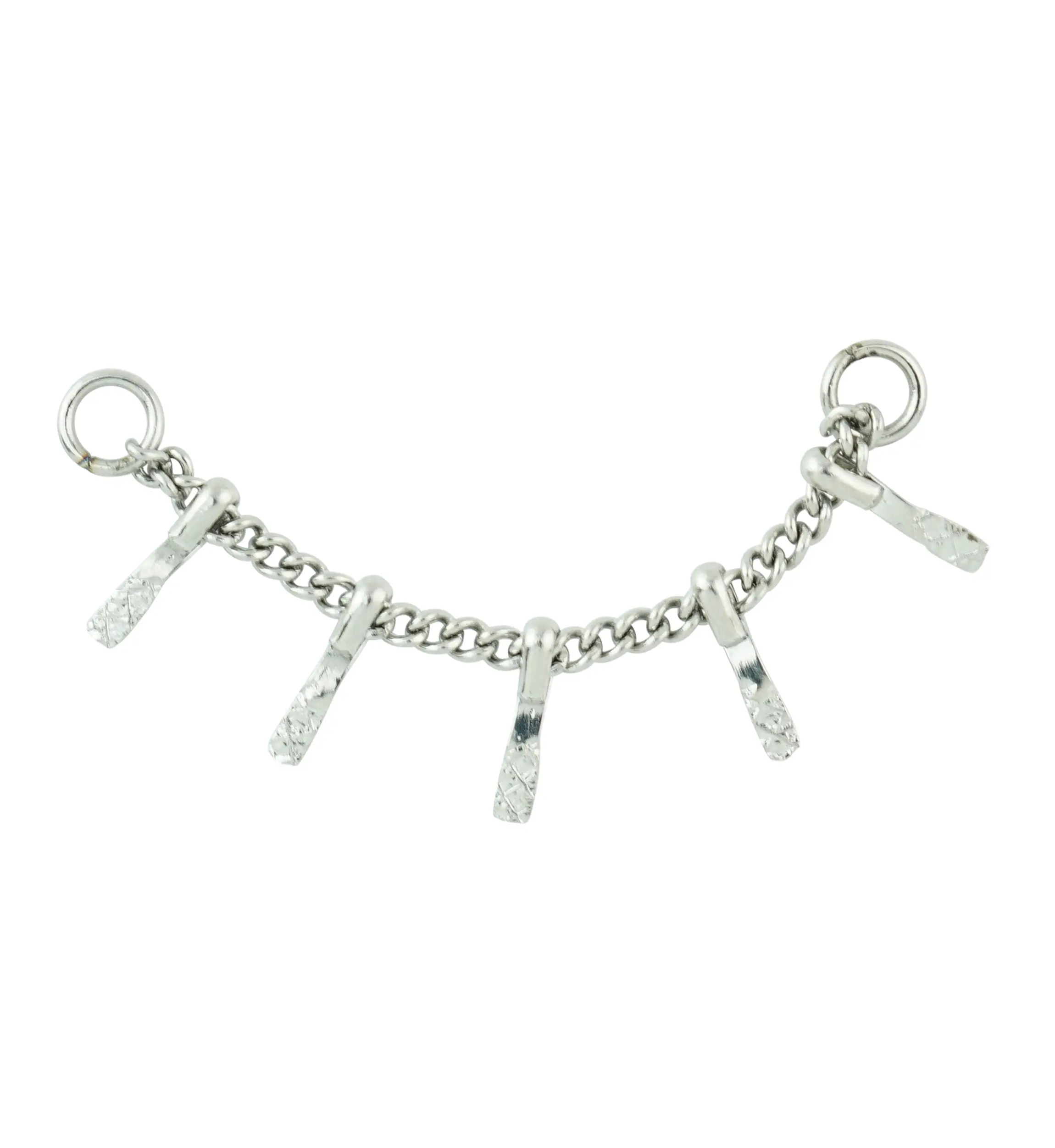 Hammered Dangle Bar Stainless Steel Connecting Piercing Chain