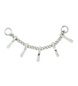 Hammered Dangle Bar Stainless Steel Connecting Piercing Chain