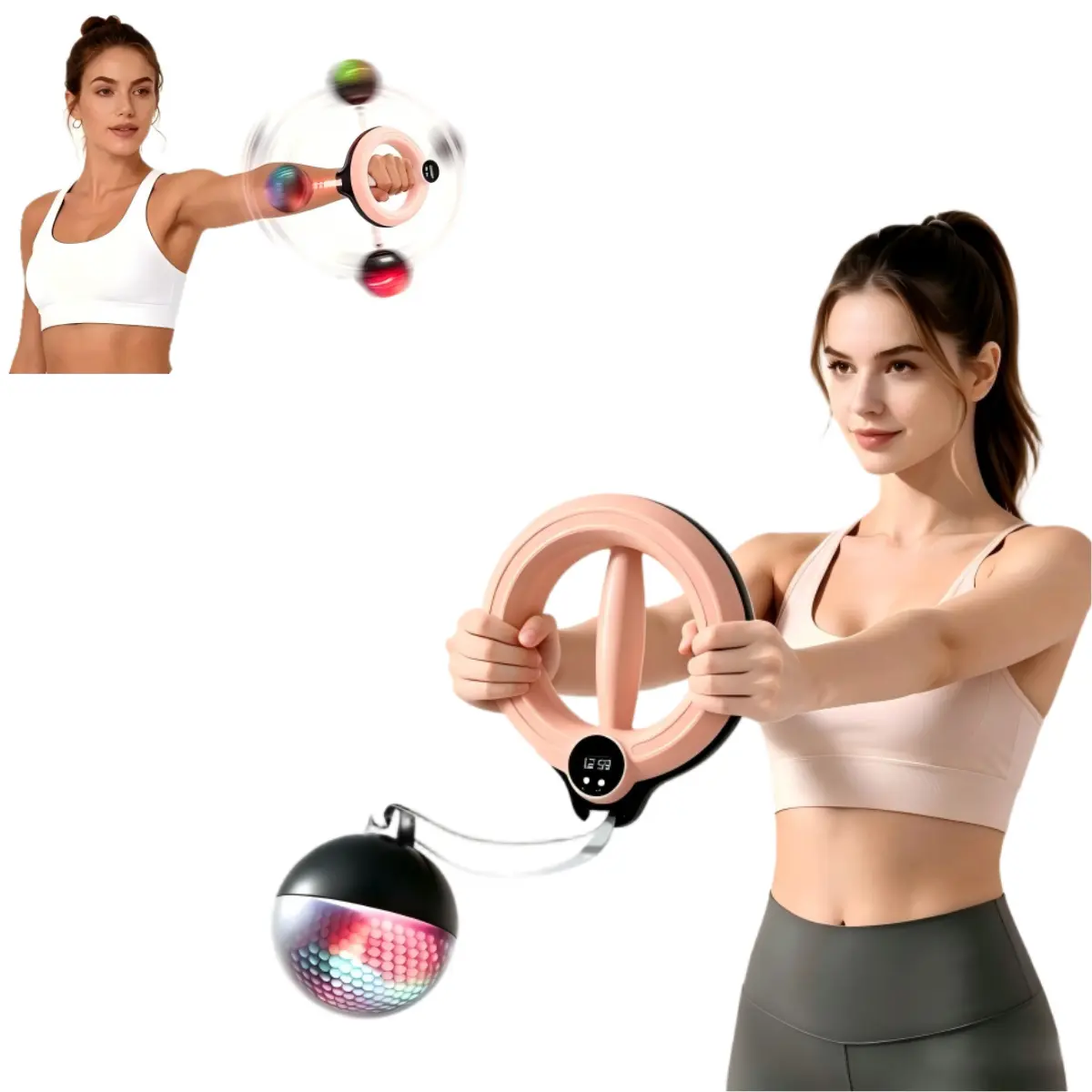 【Deals For You Days】360° Rotating Wrist & Forearm Trainer for Men Women, Portable Home Gym Fitness Equipment,Arm Chest Shoulder Strength Tool, Grip Strengthener, Lightweight Design for Home Workout