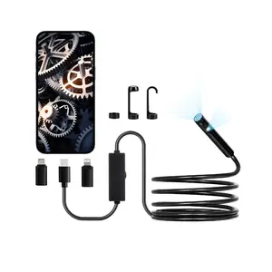VEVOR Endoscope Camera with Light, Dual Lens Borescope for Android IOS, 1920P HD Inspection Camera with 8+ 1 LED Lights, 2X Zoom, 10FT Snake Cable, IP67 Waterproof Snake Camera for Auto, Plumbing