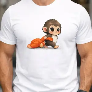 The Adorable Monkey: Punch - Graphic Print Comfortable Casual Wear