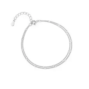 S925 silver double-layer bracelet, women's style | Elegant and shining circular chain, simple and adjustable daily accessory for the Z Generation