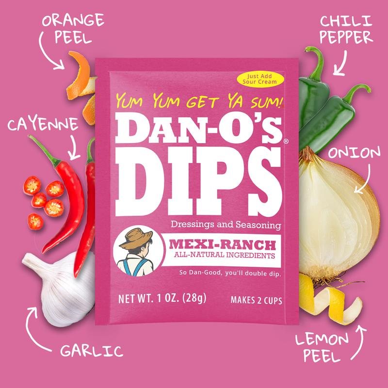 Dan-O's Dips Variety Pack - 16 Pack - Dill, French Onion, Ranch, and Mexi-Ranch (4 oz each)