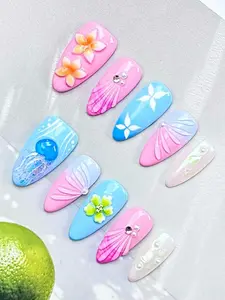 Gel X Press On Nails Kit – Long  Fake Nails with 3D Gel & Glitter Designs | Salon Quality Acrylic Nails | Easy DIY Manicure Set | TikTok Viral Nail Art 2025 | #GelXNails #NailTok dreamy nail N005 reusable premium nail prom nail scream  nail artist tiktoks