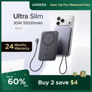 UGREEN Magnetic Power Bank Qi2 Certified 15W Fast Charging Wireless Battery Pack Slim 10000mAh Magsafe Portable Charger with 30W USB-C for iPhone 17/16/15/14/13/12 Series ,tiktokshopmemorialday,outdoorfun
