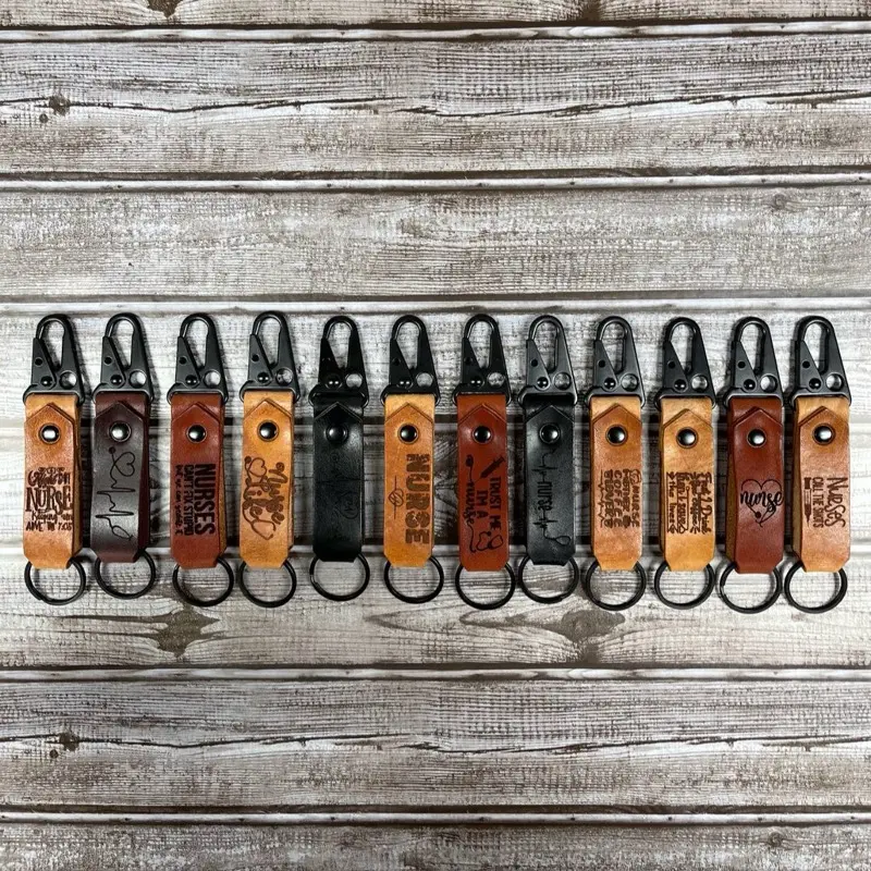 Nurse, Nursing, Healthcare Worker, RN, LPN, Registered Nurse, Hospital, CNA, Lvn, Np, CNm, CNs, Leather Keychain, Personalized Keychain, EDC, Medical Keychain, Leather keychain, Key Holder Custom Keychain, Personalized Keychain, Key Fob, Key Organizer, ED