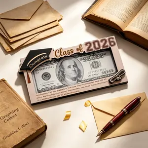 Graduation Gifts 2026 Graduation Money Holder Grad Money Clip for Cash Gifts Wooden Cash Box Holder Class of 2026 Envelope Wallet Gift for Graduates Grad Gift for Students Classmate