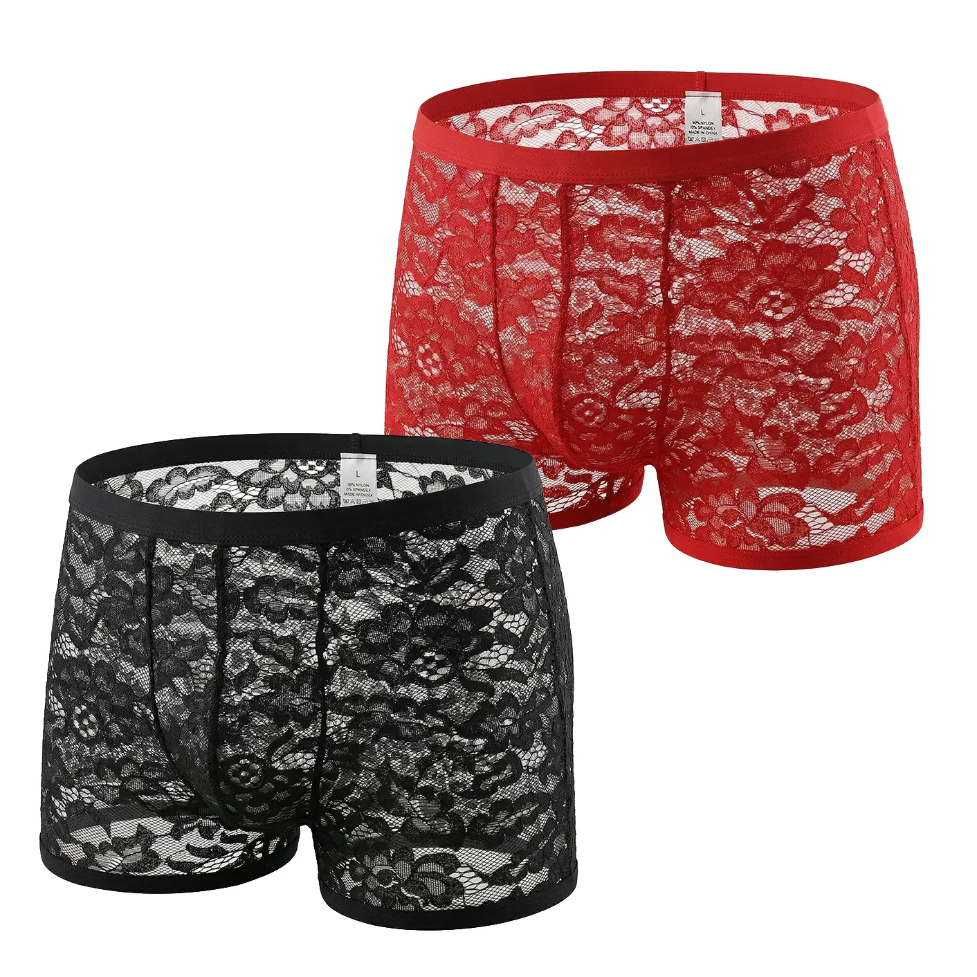 Bleso Men Breathable Underwear See Through Sexy Boxer Briefs Mesh Transparent Pants Male Soft Bikini Lace Underpants