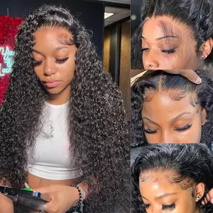 SheReigns Hair 13x4 Kinky Curly Lace Frontal Wigs Human Hair 180% Density Deep Curly Wigs For women Hd Lace Frontal Wig 13x4 Lace Front Wig