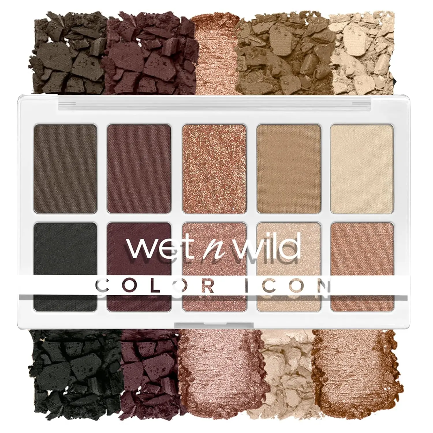wet n wild Color Icon 10-Pan Eyeshadow Makeup Palette - Brown Nude Awakening, Long-Lasting, Setting, Shimmer, Metallic, Glittery, Matte, Rich Smooth Pigment, Cruelty-Free