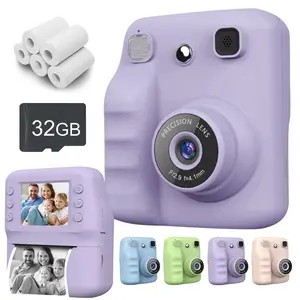 Children Instant Print Camera, 48mp Dual Lens Portable Digital Camera, Flash, Music Game, Selfie Mode, 1080P HD Video, USB Charging, Pocket Camera