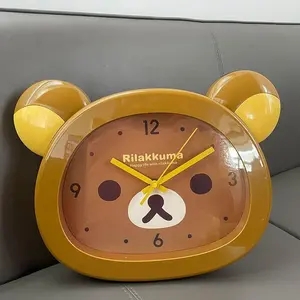 Rilakkuma Anime Peripheral Wall Clock Alarm Clock Cute Cartoon Silent Clock Living Room Bedroom Sweeping Second Quartz Clock
