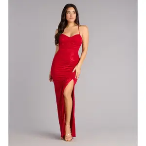 Braelyn Lace Slit Formal Dress