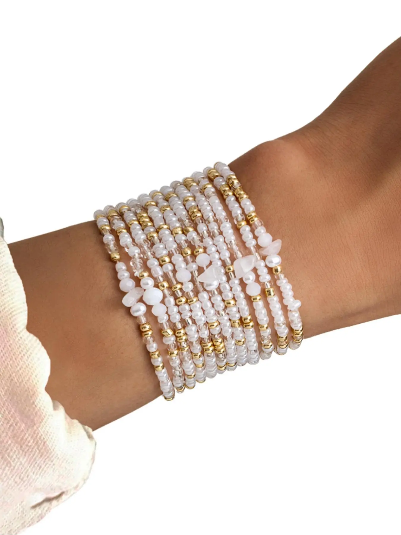 Boho Style Beaded Bracelet, Fashionable Beaded Bracelet for Women & Girls, Casual Trendy Accessories for Party and Daily Life, Beaded Bracelet Set, Stacking Bracelet, Bead Bracelets