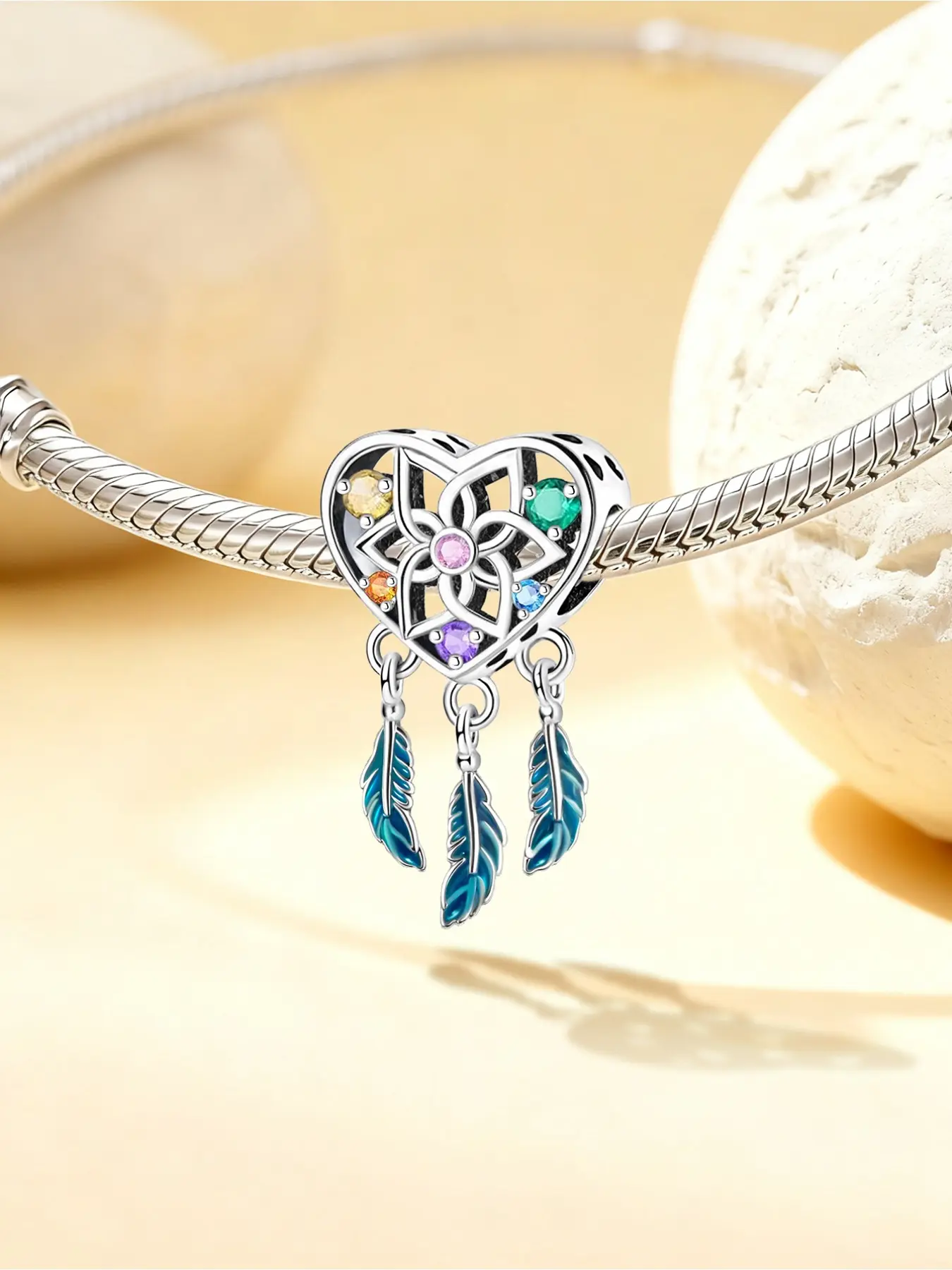 1Pc New Design Lotus Dream Catcher Beaded Charm DIY Jewelry Making Kit for Bracelet Creative Craft Material Holiday Gift Pendant Women Birthday Gift Daily Wear Accessories